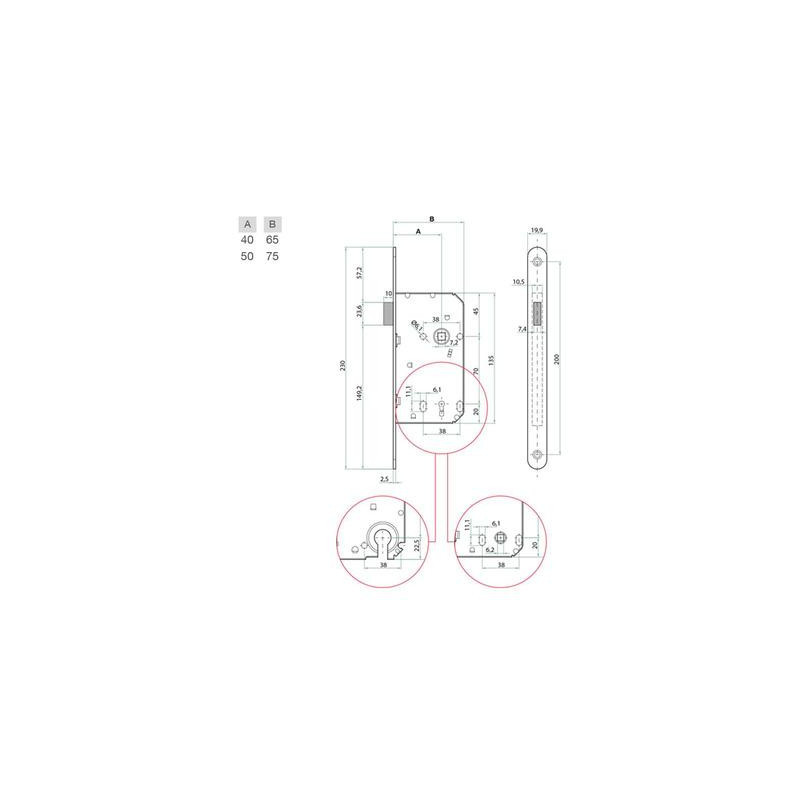 Serrure à encastrer monopoint magnétique FRANCE - BONAITI