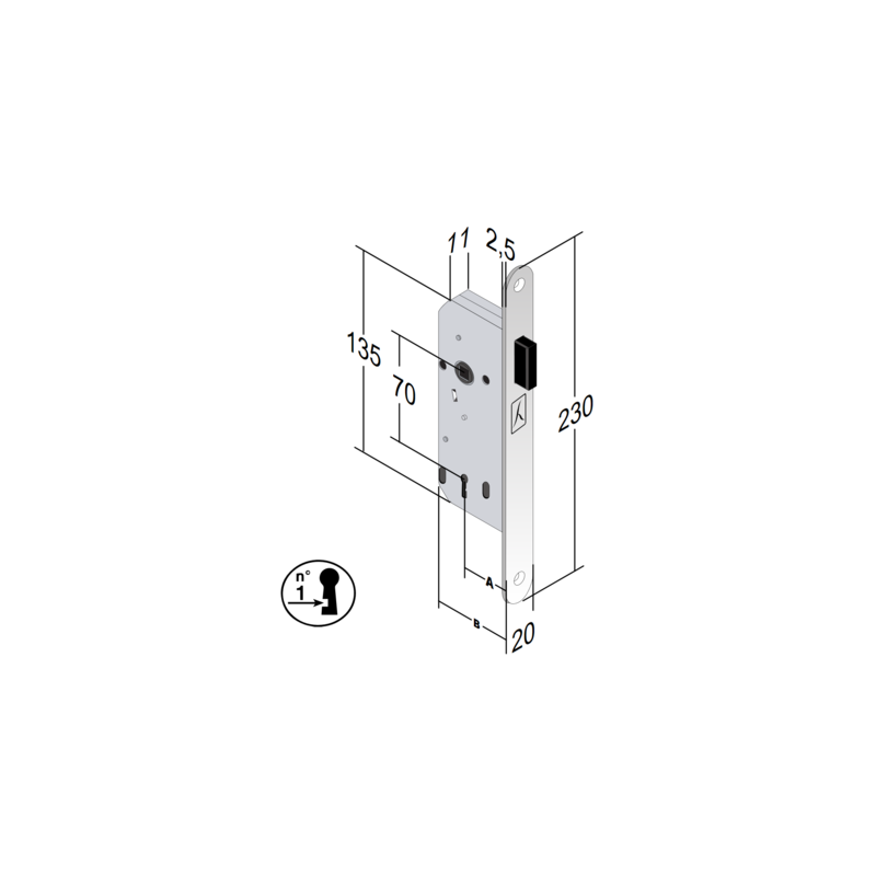 Serrure à encastrer monopoint magnétique FRANCE - BONAITI