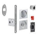 Kit serrure à encastrer monopoint coulissant pêne glissant rosace carrée G500 condamnation - BONAITI