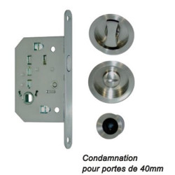 Kit serrure à encastrer monopoint coulissant à condamnation rosace ronde - EUROWALE