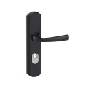 Ensemble blindé sur plaque EA195 MUZE ONYX clé i noir mat - BEZAULT ASSA ABLOY