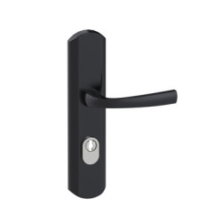 Ensemble blindé sur plaque EA195 MUZE ONYX clé i noir mat - BEZAULT ASSA ABLOY