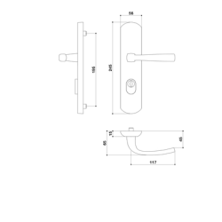 Ensemble blindé sur plaque EA195 MUZE ONYX clé i noir mat - BEZAULT ASSA ABLOY