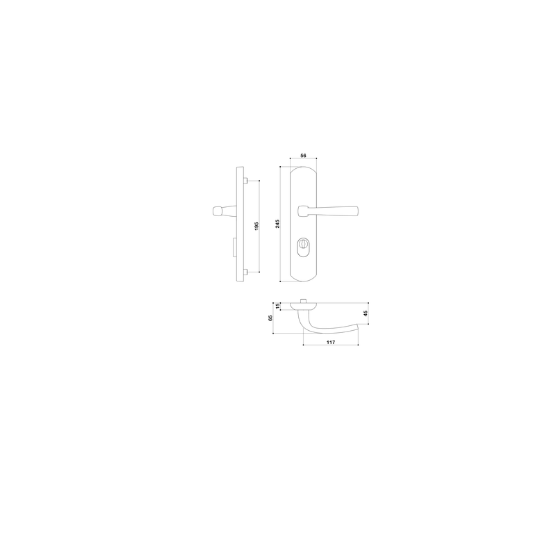 Ensemble blindé sur plaque EA195 MUZE ONYX clé i noir mat - BEZAULT ASSA ABLOY