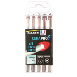 Coffret 5 forets carrelage CERAPRO - DIAGER