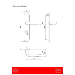 Ensemble sur plaque EA195 LOGIO ONYX noir mat - BEZAULT ASSA ABLOY