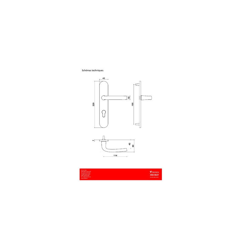 Ensemble sur plaque EA195 LOGIO ONYX noir mat - BEZAULT ASSA ABLOY