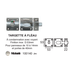 Targette à fléau condamnation à voyant - EUROWALE