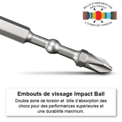 Coffret 5 embouts de vissage IMPACT BALL - VESSEL