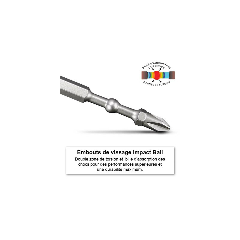 Coffret 5 embouts de vissage IMPACT BALL - VESSEL