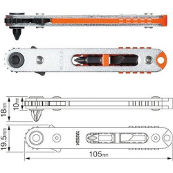 Cliquet extra plat avec embouts TD-76 - VESSEL