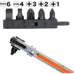 Jeu de 5 embouts de vissage 18mm PH et plats pour cliquet TD-76 - VESSEL