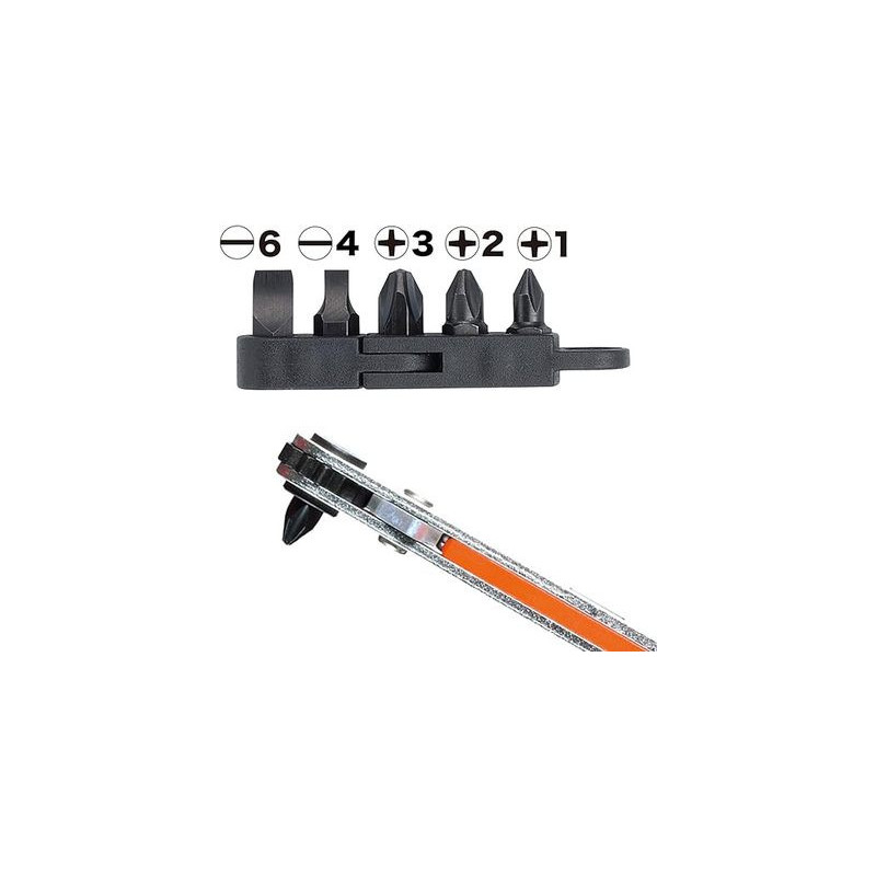 Jeu de 5 embouts de vissage 18mm PH et plats pour cliquet TD-76 - VESSEL