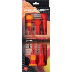 Jeu de 5 tournevis isolés VDE 1000V BALL GRIP - VESSEL