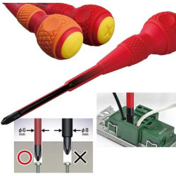 Jeu de 5 tournevis isolés VDE 1000V BALL GRIP - VESSEL