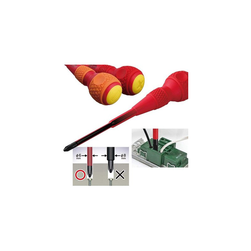 Jeu de 5 tournevis isolés VDE 1000V BALL GRIP - VESSEL