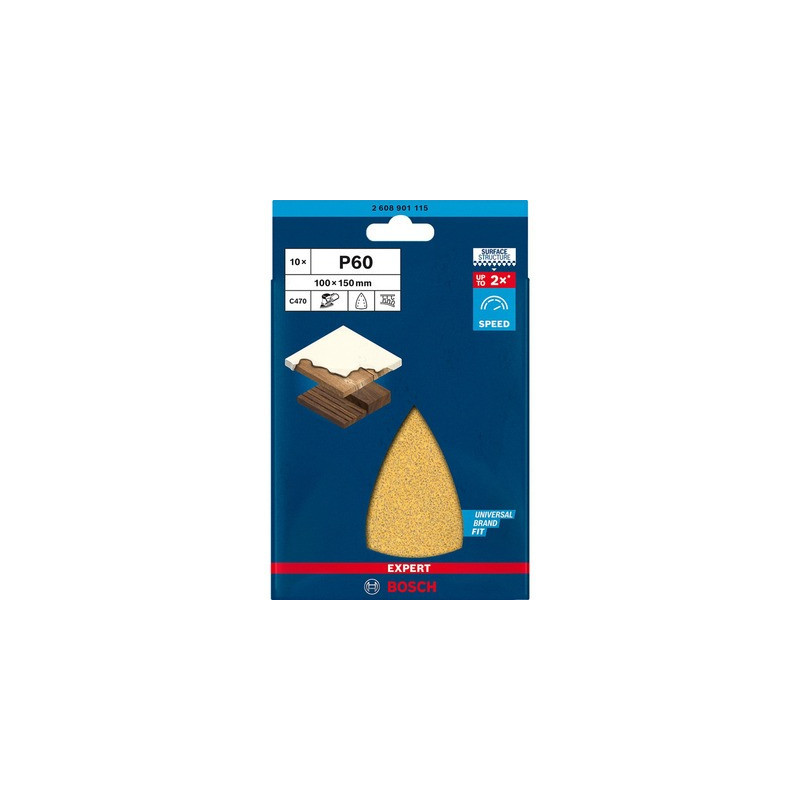 Lot de 10 feuilles abrasives EXPERT C470 - BOSCH