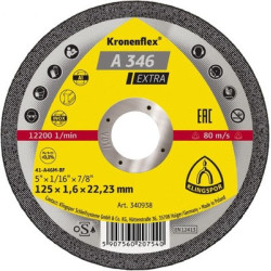 Disque à tronçonner métal diamètre 125 mm A346 - KLINGSPOR