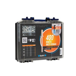Coffret de 400 rivets multi-serrages aluminium / acier tête plate - SCELL IT