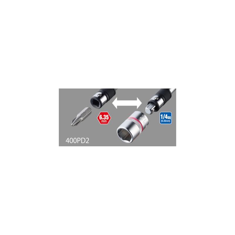 Tournevis 2 en 1 + embout PH2 X 2,4 - VESSEL