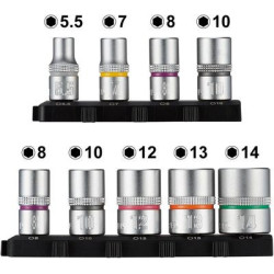 Coffret 9 douilles 1/4" - VESSEL