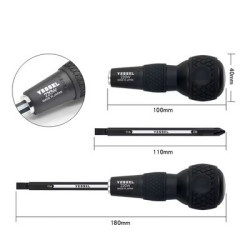 Kit tournevis Ball Grip + 3 lames doubles - VESSEL