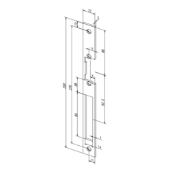 Têtière plate inox pour gâche électrique HZ 444 - EFF EFF