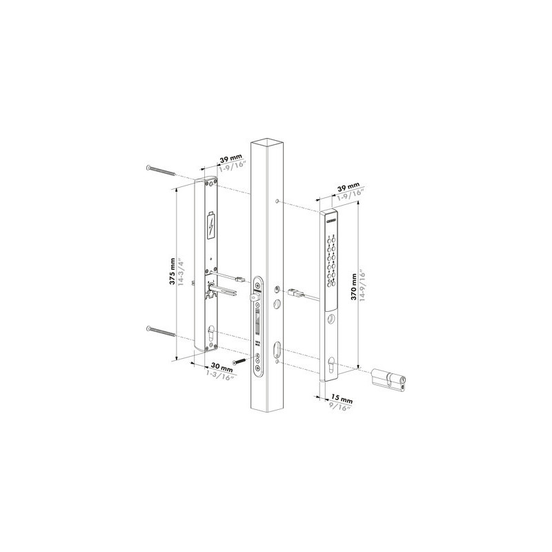 Serrure à code électronique sur batterie pour serrure encastrées VERA - LOCINOX