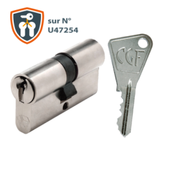 Cylindre européen double entrée V5 CGF sur numéro U47254 nickelé - VACHETTE ASSA ABLOY