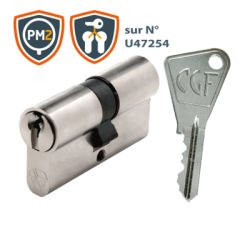 Cylindre européen double entrée V5 CGF PM2 sur numéro U47254 nickelé - VACHETTE ASSA ABLOY