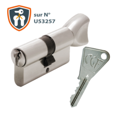 Cylindre européen à bouton 3111 CGF sur numéro U53257 nickelé - VACHETTE ASSA ABLOY