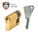 Demi-cylindre européen 5100 CGF sur numéro U47254 laiton - VACHETTE ASSA ABLOY