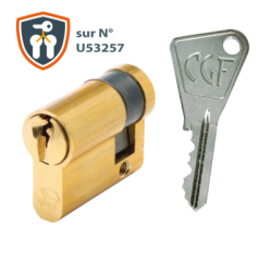 Demi-cylindre européen 5100 CGF sur numéro U53257 laiton - VACHETTE ASSA ABLOY