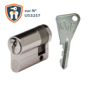 Demi-cylindre européen 5101 CGF sur numéro U53257 nickelé - VACHETTE ASSA ABLOY