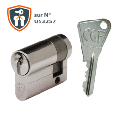 Demi-cylindre européen 5101 CGF sur numéro U53257 nickelé - VACHETTE ASSA ABLOY