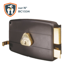 Serrure applique monopoint horizontale à tirage CISA cylindre 45 mm sur numéro BC1534 - NORMBAU