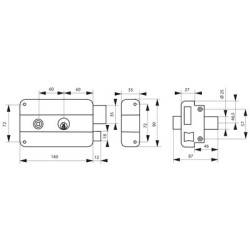 Serrure applique monopoint horizontale à fouillot ECO - FTH THIRARD