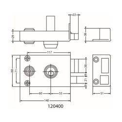 Serrure applique monopoint horizontale à fouillot KESO 8000 OMEGA - JPM