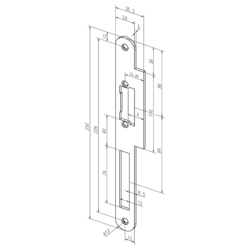 Têtière plate pour gâche électrique double empennage bouts ronds - EFF EFF 