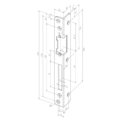 Têtière pour gâche électrique double empennage équerre 069IW3 - EFF EFF