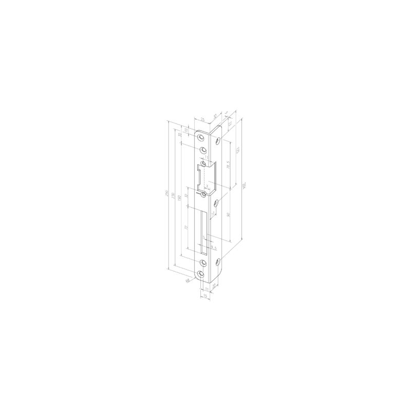 Têtière pour gâche électrique double empennage équerre 069IW3 - EFF EFF