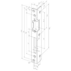 Têtière pour gâche électrique double empennage équerre 069IW3 - EFF EFF