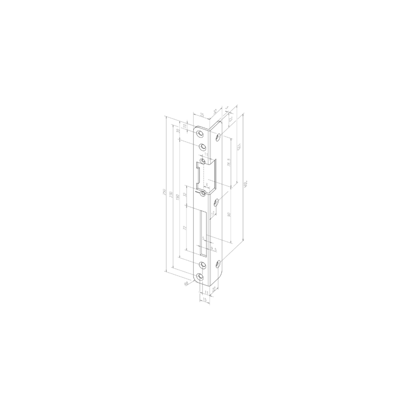 Têtière pour gâche électrique double empennage équerre 069IW3 - EFF EFF