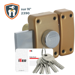 Verrou monopoint à bouton CITY R6 sur numéro 2390 - ISEO
