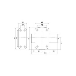 Verrou monopoint à bouton CYCLOP 7600 sur numéro U47254 - VACHETTE ASSA ABLOY