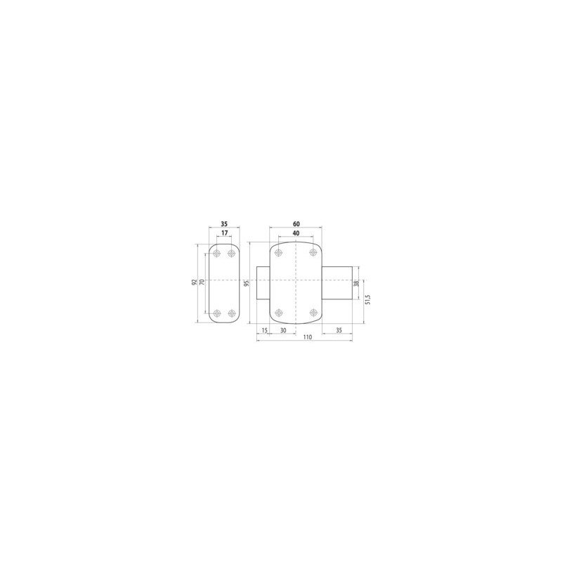 Paire de verrou monopoints à bouton CYCLOP 7600s'entrouvrant - VACHETTE ASSA ABLOY