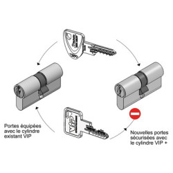 Cylindre européen à bouton VIP+ varié - ASSA ABLOY VACHETTE
