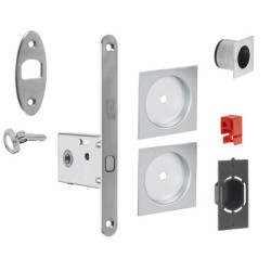 Kit serrure à encastrer monopoint coulissant pêne glissant rosace carrée G500 clé L - BONAITI