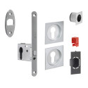 Kit serrure à encastrer monopoint coulissant pêne glissant rosace carrée G500 clé i - BONAITI
