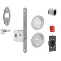 Kit serrure à encastrer monopoint coulissant pêne glissant rosace ronde G500 clé L - BONAITI
